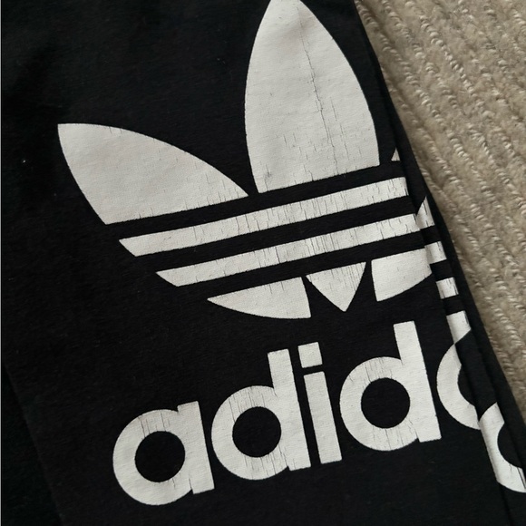 2 PAIRS ADIDAS LEGGINGS 🖤 black small S Three Stripes Logo Cotton Stretch white - Picture 4 of 4